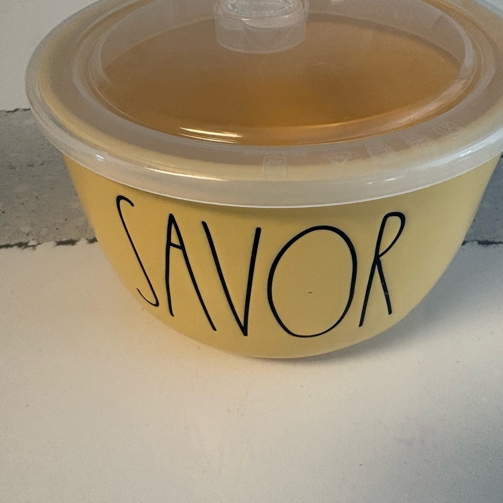Rae Dunn SAVOR ceramic bowl with lid